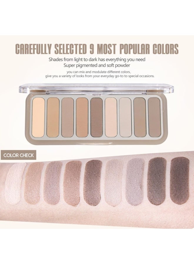 ChicAbode Eyeshadow Palette, Matte Naked Eyeshadow Pallet with Brush，Highly Pigmented Blendable Shades Neutral Nude Eye Shadow Makeup for Older Women，Naturing-Looking，Long-Wearing（Cold Cement） - Image 3